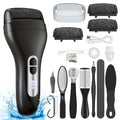 Electric Callus Remover for Feet - with Larger Grinding Head, Portable Pedicure Kit Foot File Callus Remover, Rechargeable Waterproof Foot File for Foot Care Deadskin Remover LCD Display-Black
