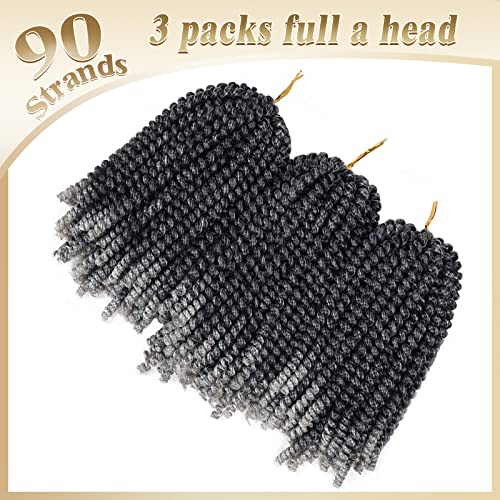 Spring Twist Crochet Hair 8 Inch - Grey M1B Variation of THIS Listing