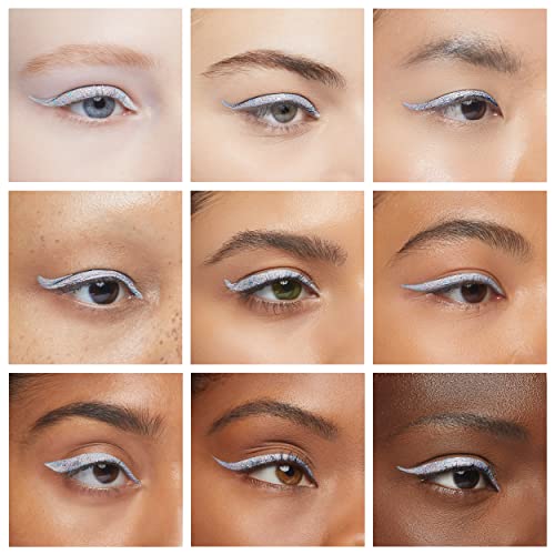 Erinde Liquid Glitter Eyeshadow Eyeliner, Korean Makeup Bling Under Eye Shadow, Shimmer Metallic, Lightweight Waterproof Long Wearing, Loose Glue for Sparkly Crystals Eye Makeup, Colorful Sequins