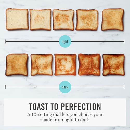 Martha Stewart 4-Slice Toaster Indigo Blue with 10 Shade Settings & 3 Presets