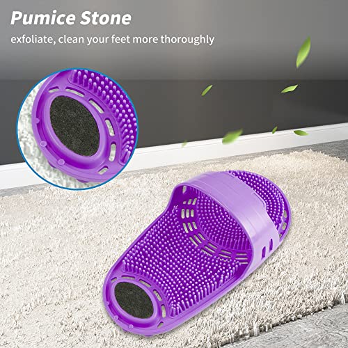 Silicone Foot Scrubber with Non-Slip Suction Cups - Violet