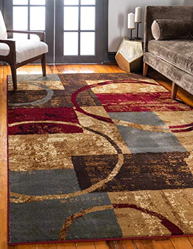 5'3 x 8' Area Rug - Modern Abstract Rustic Geometric Multi Beige