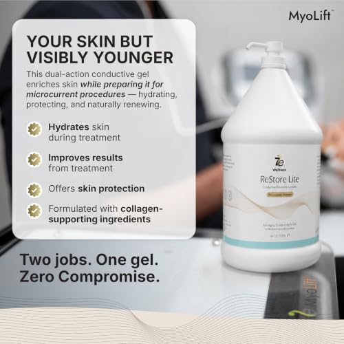 MyoLift ReStore Lite Conductive Gel 64 Fl Oz for Microcurrent Facial Treatments - Hydrating & Long-Lasting Glide