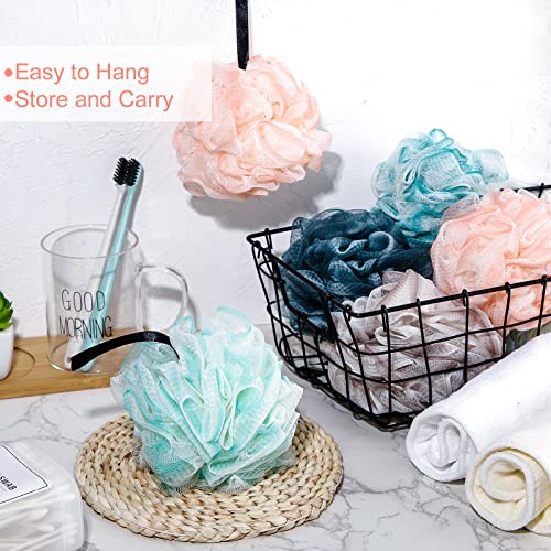 Sunnyray 24 Pack Shower Loofah Bath Sponge Bulk Soft Loofah Exfoliating Body Scrubber Mesh Shower Puff Pouf Ball for Women and Men Bathroom