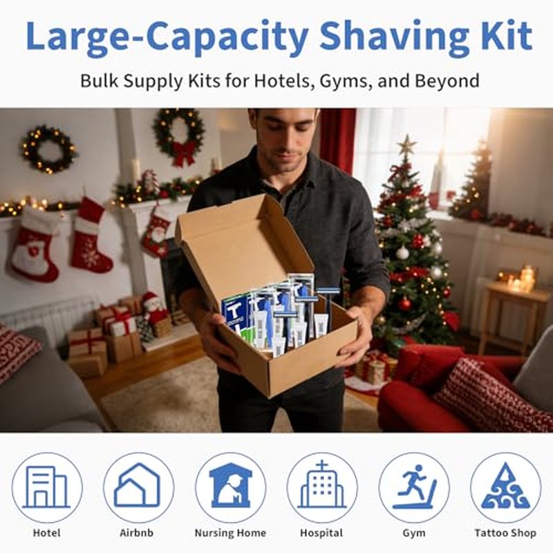 60 Pack Disposable Razors Bulk with Shaving Cream (10g) for Men, Shaving Kit for Men, Twin Blade Disposable Razors and Travel Cream, Individually Wrapped Toiletries for Homeless Shelter Hotel