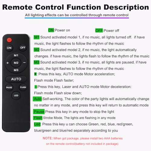 Disco Ball Party Lights Set with Remote RGB Laser & Strobe Effects for Indoor Outdoor Celebrations