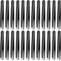 Mudder 24 Pieces Eyebrow Tweezers Bulk Stainless Steel Slanted Tip Precision Tweezers for Facial Hair, Blackhead and Tick Remover, Men and Women Professional(Black)