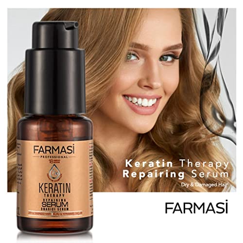 Keratin Hair Serum with Heat Protection - Nourishing Shine & Frizz Control, 1 fl oz