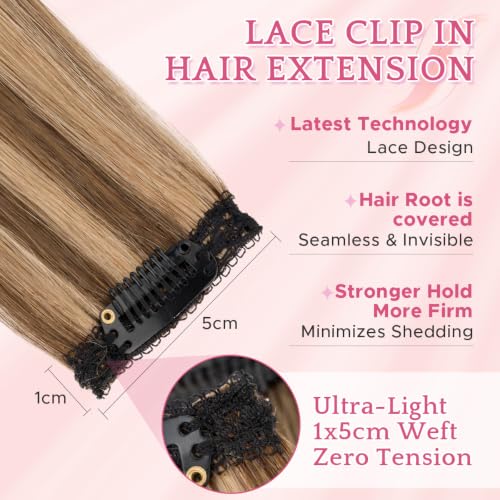 Clip-In Human Hair Extensions 6PCS 12 Inch #4P27 Medium Brown Mix Dark Blonde