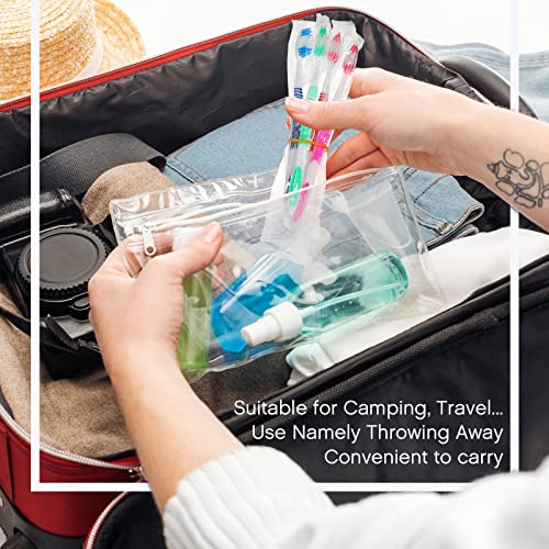 250 Pack Soft Bristle Travel Toothbrushes - Individually Wrapped Multi-Color Set (Honeydak)
