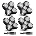4 Pack Shaver Replacement Blades Compatible with Freedom Head Electric Razor Shaving, 5 Blades Shaver Replacement Heads for Head Shavers for Bald Men, Replacement Blades for Head Shaver Kit, 2 Brush