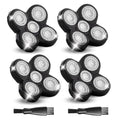 4 Pack Replacement Shaver Heads Compatible with Freebird Head Shaver - 2 Brush Variants