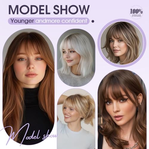 Jet Black Human Hair Topper with Bangs 10 Inch Clip-In Thinning Hair Cover for Women — Variation of Jet Black #1