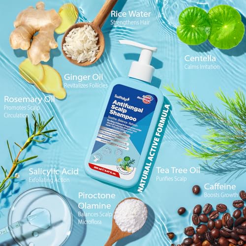 Swiftalyn Herbal Fresh Antifungal Shampoo for Seborrheic Dermatitis & Dandruff – Soothes Itchy Scalp