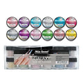 Galaxy Nail Art Powder Collection - 12 Vibrant Colors for Gel, Acrylic & Polish