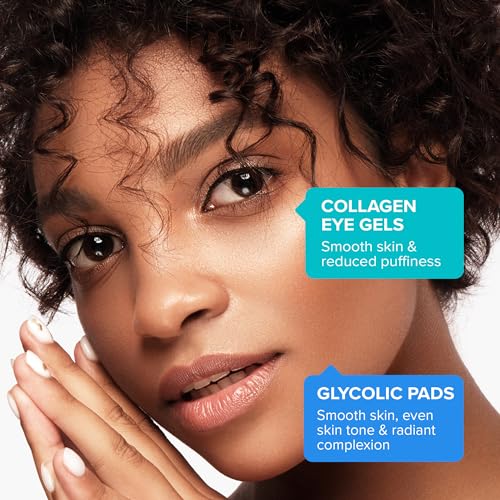 MAREE Skincare Bundle - Eye Gels, Facial Polish - Under Eye Gels for Puffy Eyes & Dark Circles - Glycolic Acid Peel Pads - Marine Collagen & Hyaluronic Acid - Salicylic Acid & Vitamins E, B3, B5