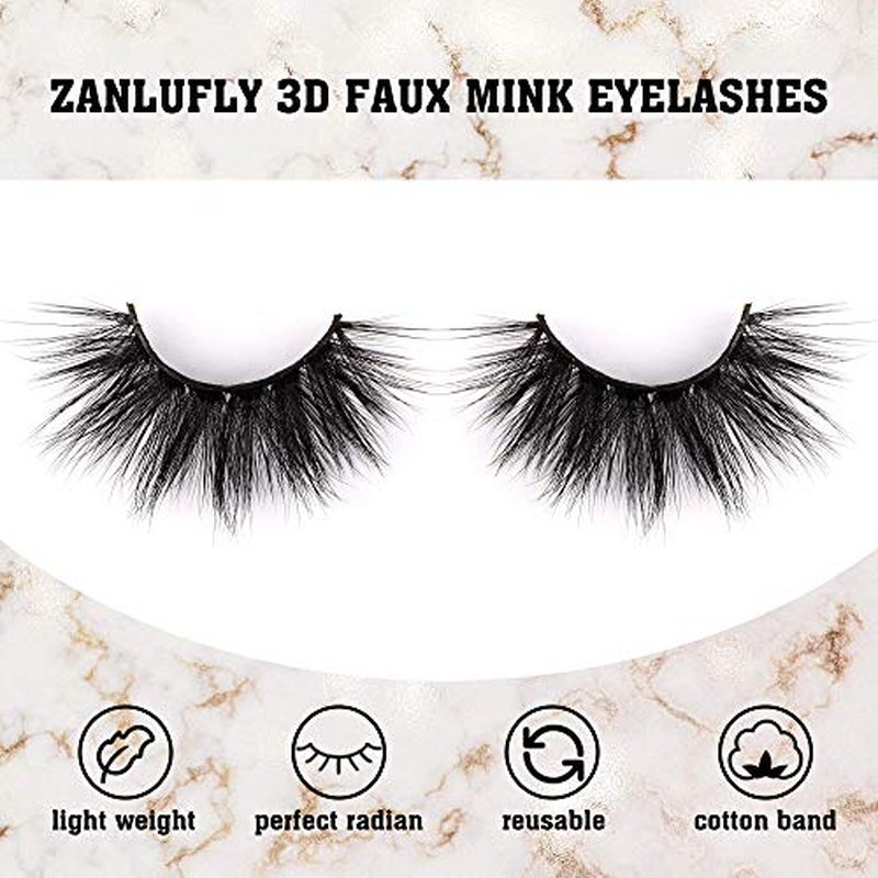 6D Mink Lashes Eyelashes Volume Dramatic Wispy Lashes Mink zanlufly 22MM Long False Eyelashes Luxury Crossed Soft Volume Reusable 10 Pairs Lashes Pack