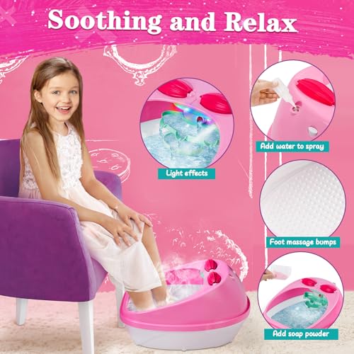 Kids Foot Spa & Nail Kit Set - Manicure Pedicure Spa Toys for Girls