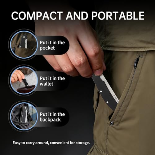Folding Pocket Comb for Men - Stainless Steel Travel Hair & Beard Styling Tool, Compact 180¡Æ Rotating Design, Smooth Rounded Teeth, Portable Grooming Comb