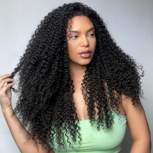 Leeven Pre Looped Micro Kinky Curly Crochet Hair 14 Inch - 8 Packs Black