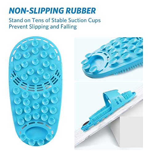 Silicone Shower Foot Scrubber Personal Foot Massage and Cleaning, Non-Slip Foot Scrubber for Men and Women (1PCS Blue)
