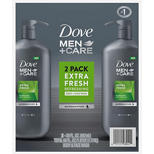 Dove Men+Care Extra Fresh Body and Face Wash - 60 Fl Oz Pack of 1 with Rose Scent