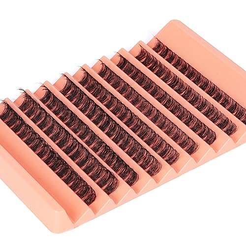 Lash Clusters DD Curly Lash Extension Wispy Eyelash Clusters Natural Individual Lashes with Thin Band Light Fluff DIY Cluster Eyelash Extension 10-16mm Fake Eyelashes by TOOCHUNAG