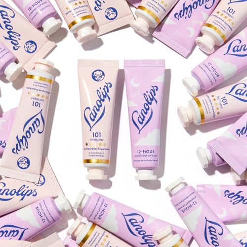 Lip Balm & Overnight Lip Mask Duo - Hydrating Lip Care Set with Lanolin