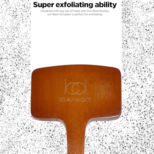 ICANdOIT Stiff Sisal Back Scrubber Shower Brush with Face Exfoliator - Firm Bristles
