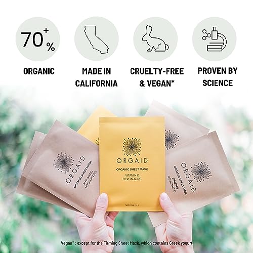 Organic Sheet Mask Multi-Pack - Assorted 6-Count Made in USA - Skin Care