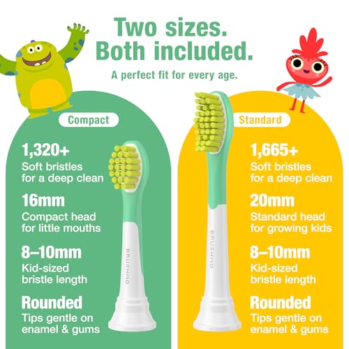 Brushmo Kids Sonic Electric Toothbrush for Ages 3+ with Travel Case