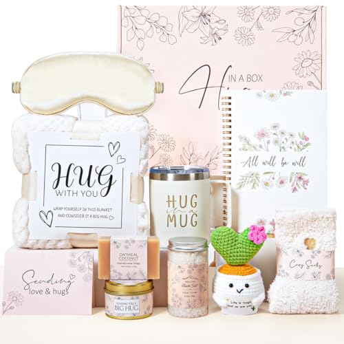 Get Well Soon Gift Basket for Women with Blanket Mug & Self Care Items