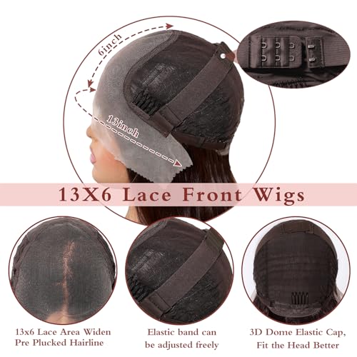 28-Inch Ombre Brown Lace Front Wig with Natural Hairline and 150% Density