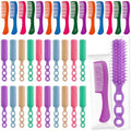 100 Pcs Hair Brush & Comb Set - 50 Hair Combs + 50 Travel Brushes, 5 Colors, Individually Wrapped