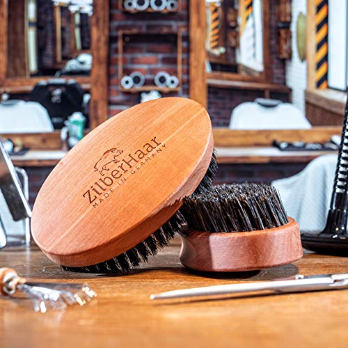 Men's Slanted Bristle Hair and Beard Brush - Natural Boar & Pearwood