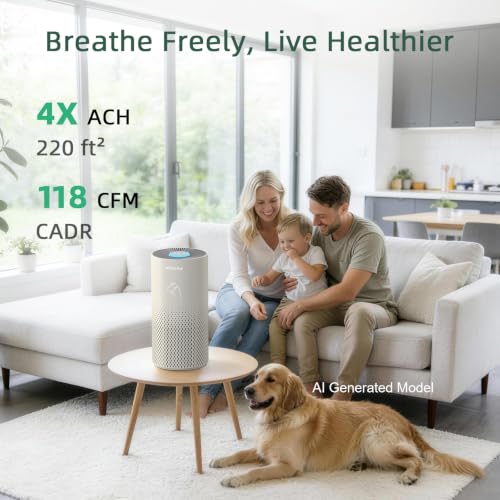 Afloia Air Purifier for Bedroom & Pet Areas 1780 sq ft Grey