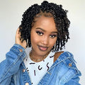 Passion Twist Crochet Hair 6 Inch for Black Women - Pre-Twisted, 1B, Pack of 8