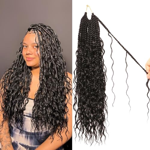 18 Inch Water Wave Boho Crochet Hair - 9 Packs for Black Women - Variation 1B#