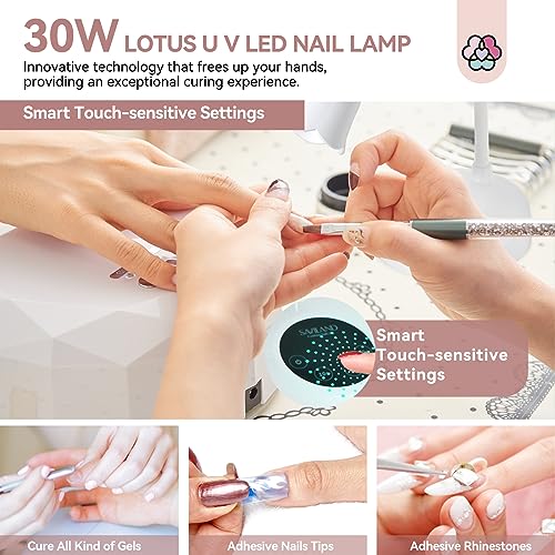 Cordless UV Nail Lamp 30W with Smart Sensor - Blue Gel Light for Manicure