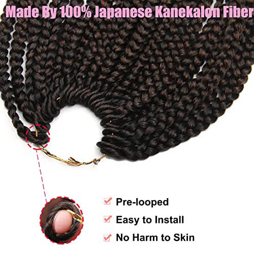 32 Inch Black Crochet Braids French Curl Hair Extensions with Curly Ends - 6 Packs