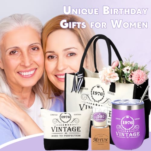 50th Birthday Gift Set for Women Vintage 1976 Tumbler & Accessories - Variation of 50 Th