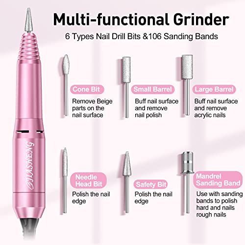 Professional 20000RPM Electric Nail Drill Pink - Manicure & Pedicure Tool