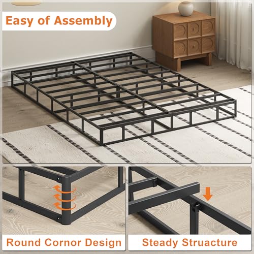 ZASHONT 7 Inch Queen Box Spring Heavy Duty Steel Bed Support with Fabric Cover