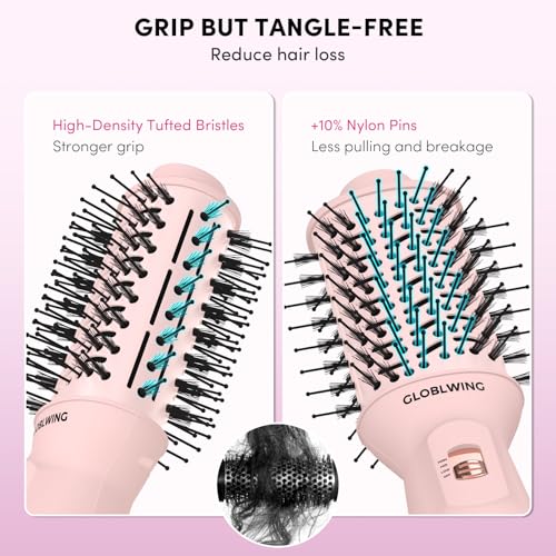 Automatic Dual Voltage Travel Hair Dryer Brush Compact Mini Hot Air