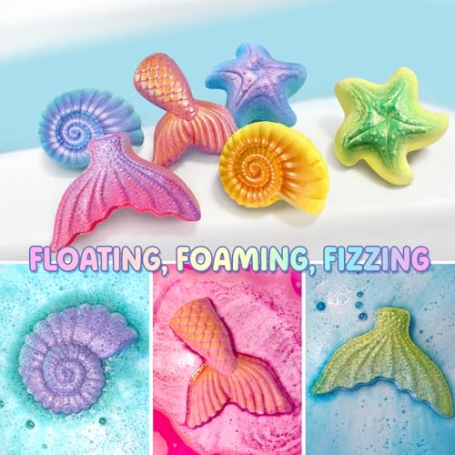 Clear & Fresh Mermaid Bath Bombs for Kids with Surprise Toys - Mermaid Variation