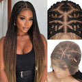 Full Lace Knotless Box Braided Wigs for Black Women - Ombre Brown Variation