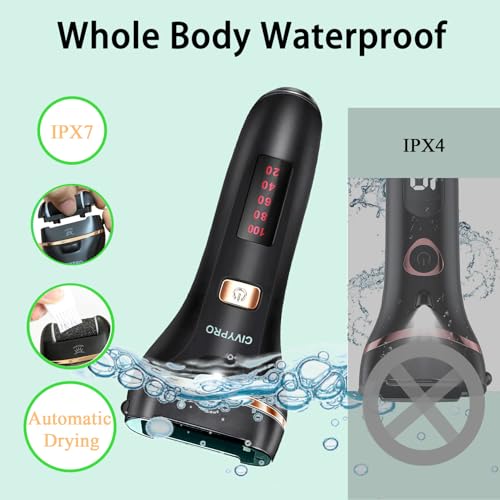 CIVYPRO Black Electric Foot Callus Remover Rechargeable Pedicure Tool Waterproof