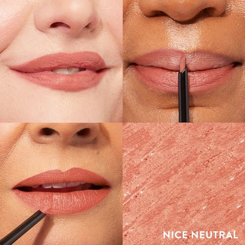 LAURA GELLER NEW YORK Italian Marble Sheer Lipstick, Dolce + Modern Classic Lip Liner, Nice Neutral