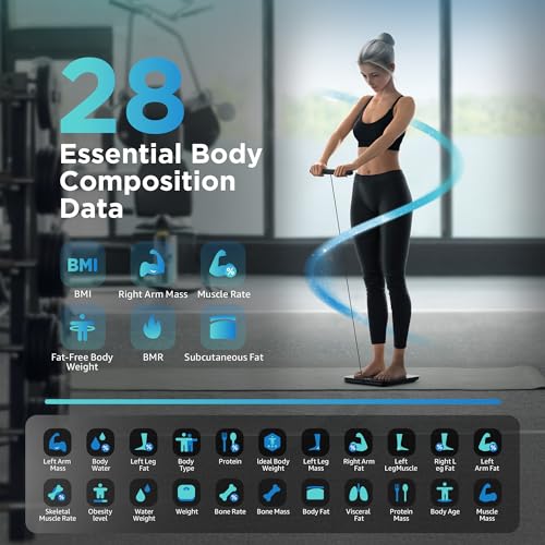 Blue Posture Body Fat Scale with Bluetooth & Voice Prompt - Full Body Composition Analyzer