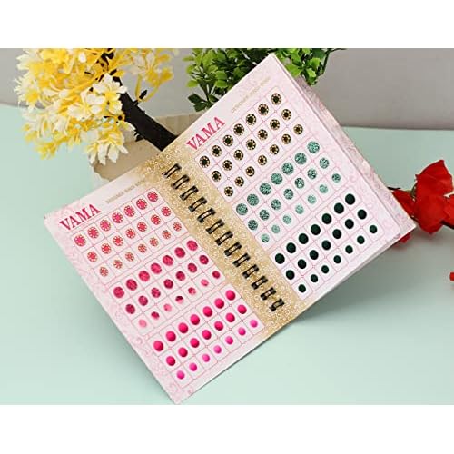 Stone Glitter Sparkle Doubleshade Crystal Stone Mix Bindi Book Kumkum Sticker for Girls & Ladies (504 Bindi Booklet Dairy)